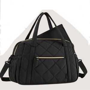 Elegant Black Quilted Baby Bag